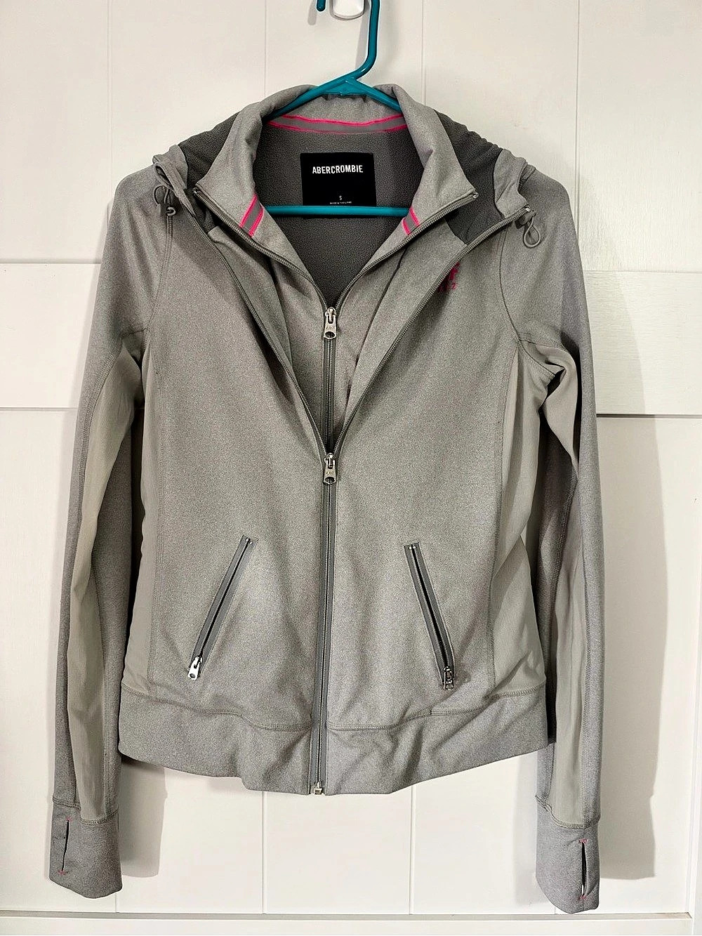 Abercrombie Gray Hooded Jacket Size Small